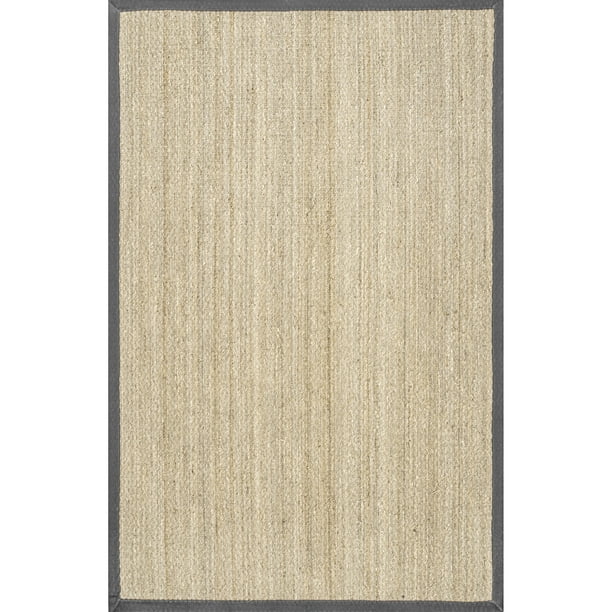 nuLOOM Elijah Seagrass Natural Area Rug, 8' x 10', Dark Gray