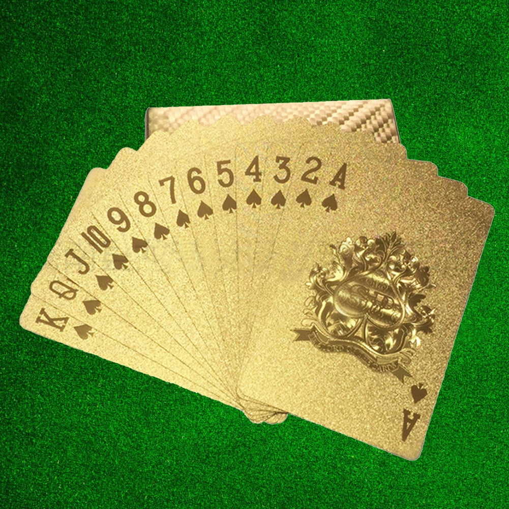 Cartas de juego impermeabl de oro negro frco, una baraja de cartas