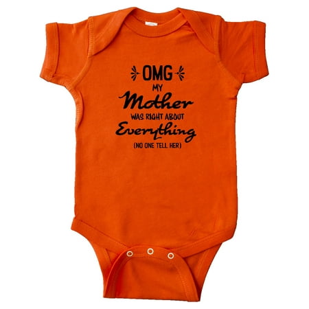 

Inktastic OMG My Mother was Right abuot Everything! Gift Baby Boy or Baby Girl Bodysuit