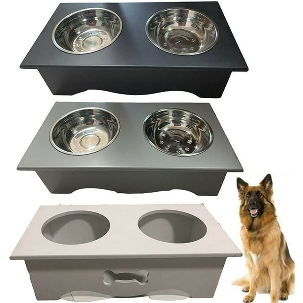 Luxury Dog Food Feeding Stand Station Stainless Double Raised Bowls luxury-dog-food-feeding-stand-station-stainless-double-raised-bowls