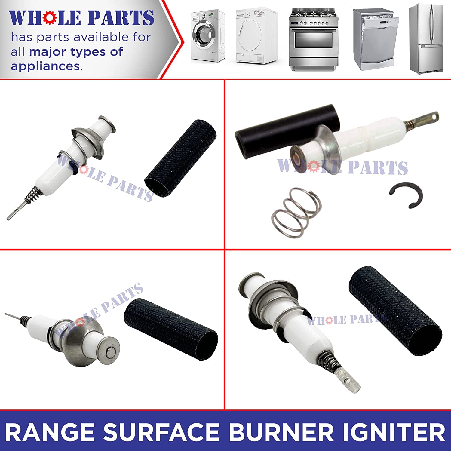 Whole Parts Range Surface Burner Igniter Part# 76482-001 - Replacement & Compatible With Some Dacor Ranges