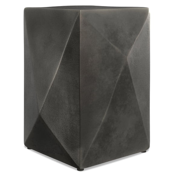 Simpli Home Danner 14W Square Geometric Block Cast Alum Accent Table