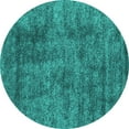 thumbnail image 1 of Ahgly Company Machine Washable Indoor Round Abstract Turquoise Blue Contemporary Area Rugs, 5' Round, 1 of 4