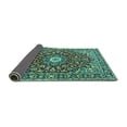 thumbnail image 2 of Ahgly Company Indoor Round Oriental Turquoise Blue Traditional Area Rugs, 7' Round, 2 of 4