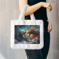 thumbnail image 6 of Yiaed White And Red Sketch Dragon Print Fluffy Shoulder Bag Plush Bags Women Ladies Tote Bag Fluffy White Furry Purse Handbag for Autumn and Winter, 6 of 7
