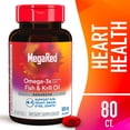 thumbnail image 2 of (2 pack) MegaRed Advanced 4in1 500mg Omega-3 Fish Krill Oil Supplements, Heart Brain Eyes Joints Health, 80 Softgels, 2 of 17