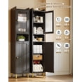 thumbnail image 2 of EnHomee 69" Tall Bathroom Storage Cabinet,Narrow Linen Cabinet with 2 Door and Adjustable Shelves​,Black, 2 of 12