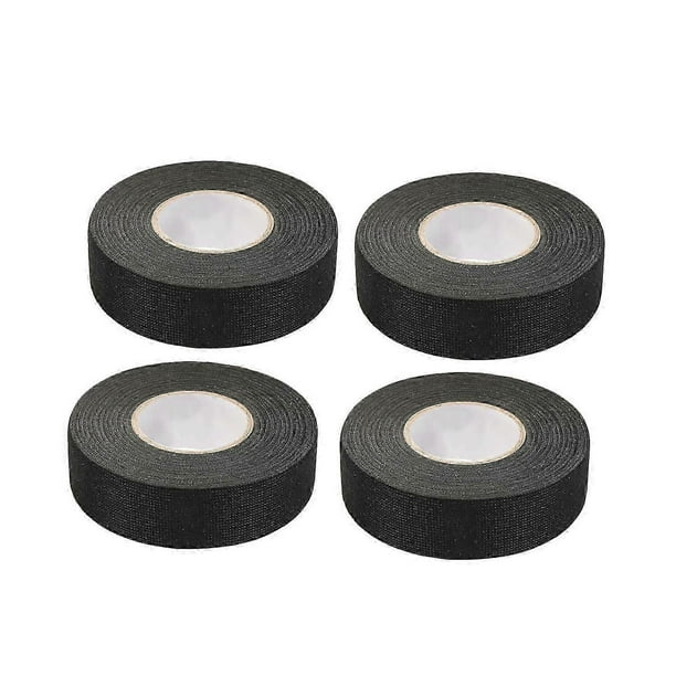 4pcs Black Auto Adhesive Tape (1.5cm x 15m) - Car Cloth Tape, Car Wiring Harness Tape