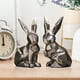 thumbnail image 4 of Escultura de animal pequeño hecha a mano, decoración galvanizada para mesita de noche, repisa de chimenea dos conejos, 4 of 9