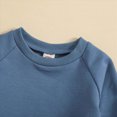thumbnail image 5 of TOWED22 Toddler Baby Boy Girl Fall Winter Outfit Checkered Patchwork Long Sleeve Sweatshirt Pullover Tops Jogger Pants 2Pcs Clothes Set Size:6-12 M,Color:Blue, 5 of 6