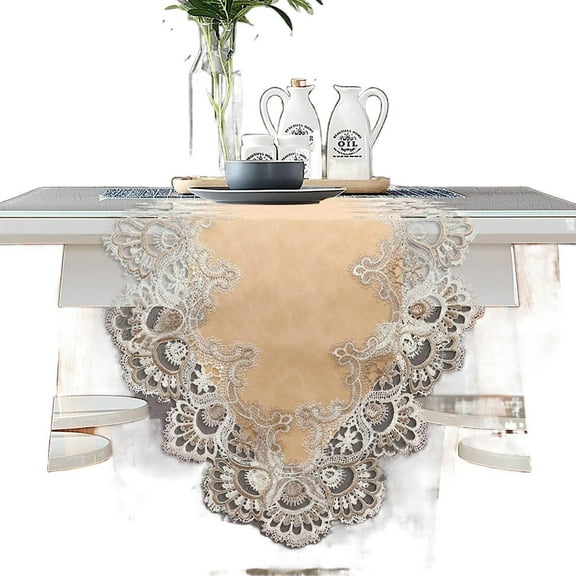 Lace Dining Table Runner, Coffee Table Runners 48 inches Long for Kitchen Home Christmas Party Decorations
