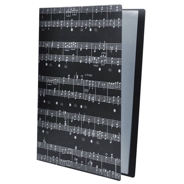Archivo de Partituras de MúSica Carpeta de Almacenamiento de Papel Porta Documentos Archivos de Hojas en Blanco PláStico TamañO A4 40 Bolsillos (Hoja de MúSica Negra)