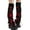 Black and red, variant on Japanese Aesthetic Knitted Leg Warmers with Star Pattern for Women Ribbon Lace Up Flared Foot Covers Knee Length Socks