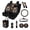 Black - Eagle Cross American Flag, variant on LedBack Eagle Print 13Pcs Car Interior Cover Set American Flag Print Car Front and Rear Seat Covers with Steering Wheel Cover Safety Belt Pads Cup Coasters, etc, Universal Fit Most Cars