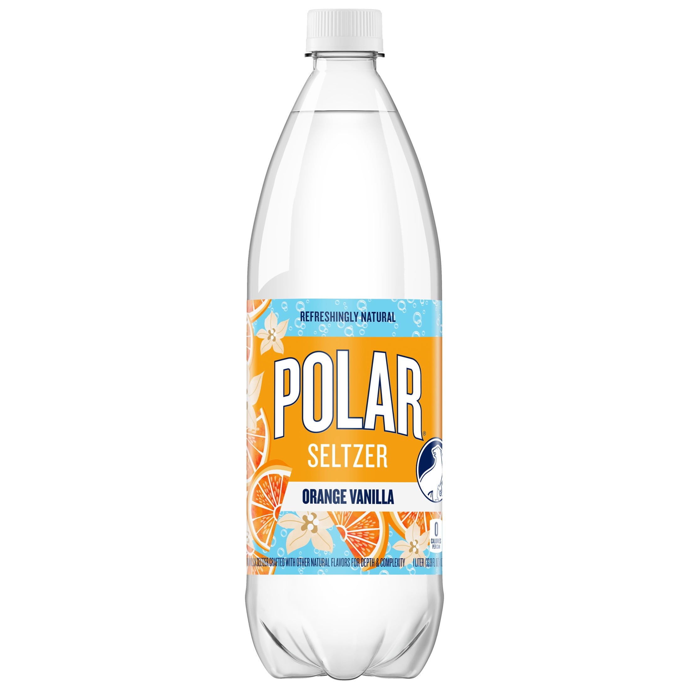 Polar Zero Calorie Orange Vanilla Sparkling Seltzer Water, 1 L, Bottle