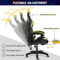 thumbnail image 4 of Gaming Chair with Bluetooth Speaker, Ergonomic Massage Racing Chair with RGB Lights, Footrest and Lumbar Support, High Back Office Chair,  Heavy Duty Design Gaming Computer Chair, 4 of 8