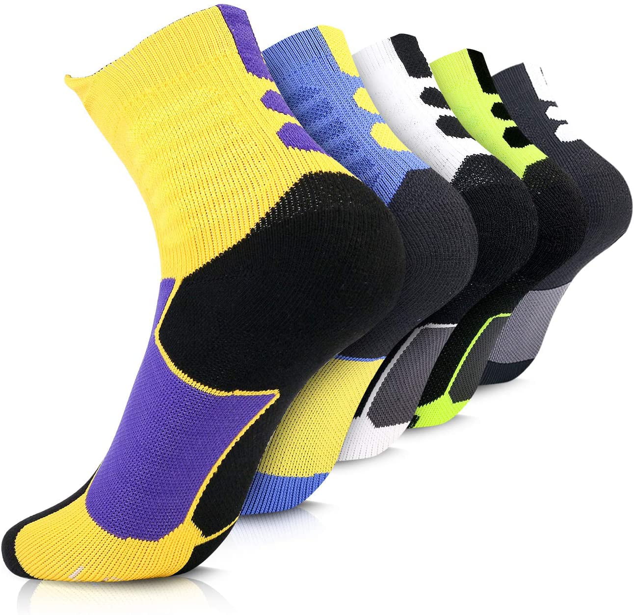 Compression Socks Athletic Hiking Socks Men & Women Cushioned Crew Socks 