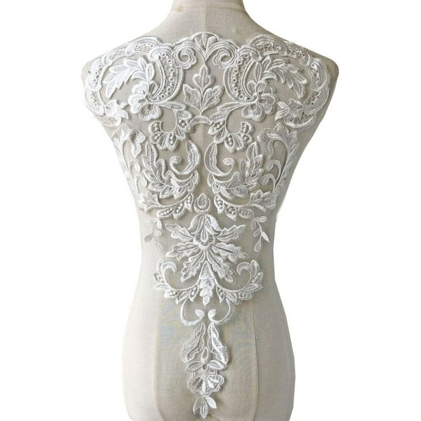 Zhuge Aplique de encaje, bordado fino, parche de encaje floral, accesorio de costura para vestidos de gala, vestidos de novia