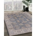 thumbnail image 2 of Ahgly Company Indoor Square Mid-Century Modern Rosy Brown Pink Oriental Area Rugs, 7' Square, 2 of 6