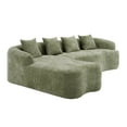 thumbnail image 3 of L-Shape Sectional Sofa with Curved Chaise, Modular Chenille for Apartments, 3 of 24