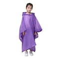 thumbnail image 2 of Yesbay Rain Poncho Waterproof Non-Disposable Travel Rain Gear Coat for Kids,Purple, 2 of 8