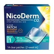 NICODERM CQ NicoDerm Transdermal System Stop Smoking Aid Clear Extended Patches, 14ct