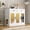 B-White, variant on Mirightone Hidden Cat Litter Box Enclosure with Storage Drawer Table, Cat Box Enclosure Furniture with LED Light & Acrylic Doors, Indoor Pet House for Living Room & Entryway, White