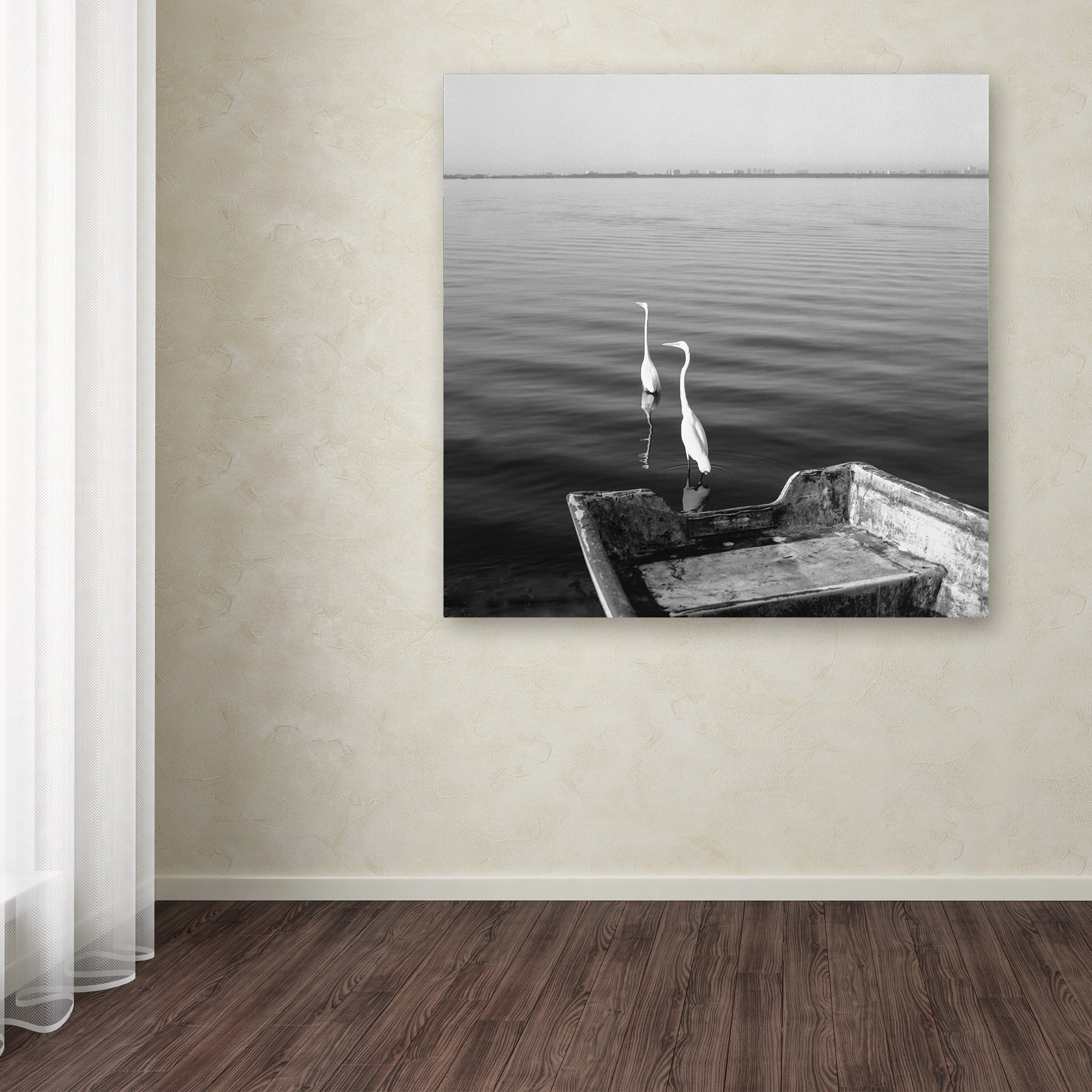Moises Levy '2 Herons Leaving' Canvas Art