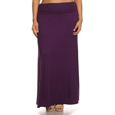 Plus Size Women's Trendy Style Solid Maxi Skirt
