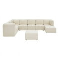 thumbnail image 6 of Partner Furniture144" Wide Polyester Blend Fabric Modular Sectional in Ivory, 6 of 8
