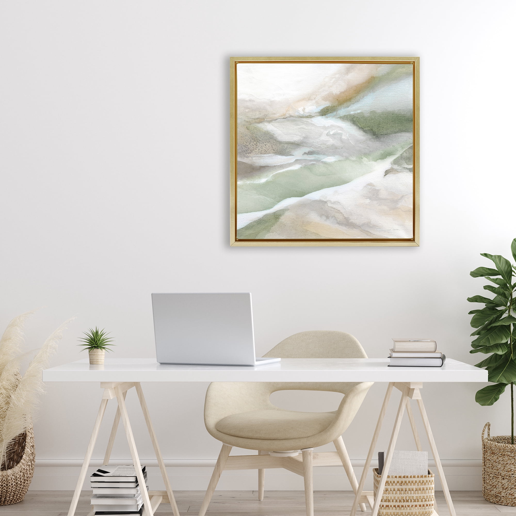 Stupell Industries Serene Misty Landscape Gold Framed Floater Canvas Wall Art, design by Carol Robinson