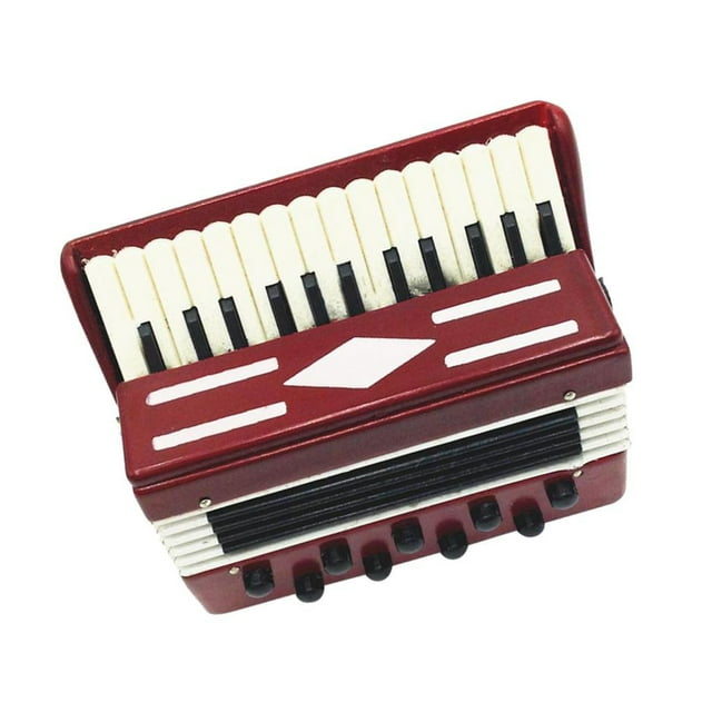 Esquirla DOLLHOUSE MINIATURE Wooden Accordion Musical Instrument Accessory 1/12 Scale