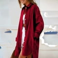 thumbnail image 4 of Puntoco Otoño Mujer Moda Solapa Botón Casual Manga Larga Dividido Sobre Tamaño Cuello Abrigo Puntoco Puntoco-1, 4 of 9