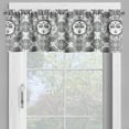 thumbnail image 4 of Ambesonne Astrology Valance & Curtain, Floral Mandala Boho, 55"x36", White Black, 4 of 6