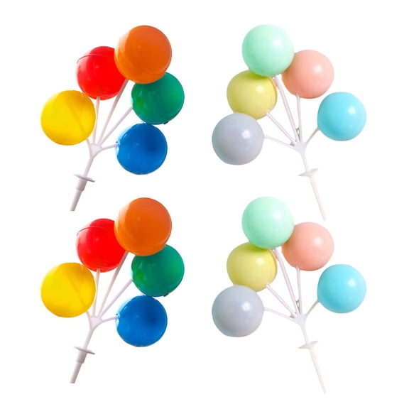 Sold 4PCS Plastic Balloon Dessert Topper Decorative Cupcake Topper Creative Cake Pick