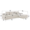 thumbnail image 3 of Aukfa 104" Modular Cloud Sectional Sofa with Right-Facing Chaise, Plush Corduroy Upholstered Deep Seat Couch, No Assembly Required for Living Room/Bedroom/Apartment, White, 3 of 8