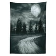 thumbnail image 3 of Ambesonne Horror House Tablecloth Rectangular Table Cover, Moonrise Scenery, 52"x70", Grey, 3 of 4