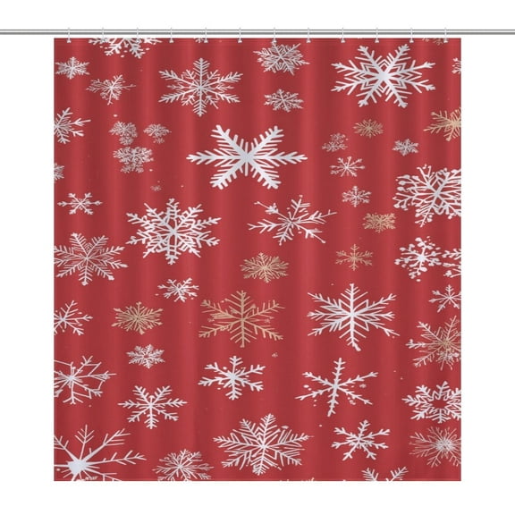 Christmas Snowflake Deer Shower Curtain Bathtub Decor Bathroom Fabric Waterproof Curtains Shower