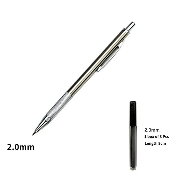 Juego de lápices mecánicos de 0,3/0,5/0,7/0,9/1,3/2,0mm, pintura de dibujo de arte metálico completo, suministros escolares de oficina para líderes automáticos Deng Xun unisex