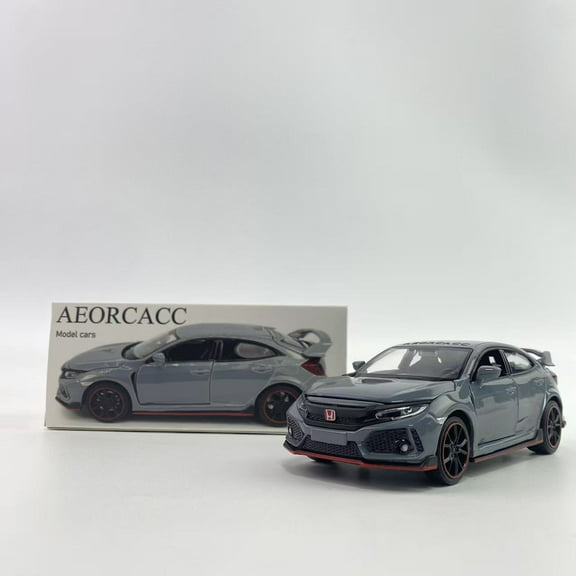 AEORCACC Model cars,Toy Car Hatchback Sports Diecast Model Car 1/32 Scale Metal Pull Back Vehicles, Doors Open Light Sound, Cement Grey