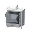 thumbnail image 2 of Wyndham Collection Sheffield 30" No Mirror Metal Single Bathroom Vanity in Gray, 2 of 4