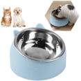 thumbnail image 1 of Comederos azules para gatos, comedero de acero inoxidable de 200 ml para mascotas, comedero antivómito para gatos, comedero antideslizante para perros/gatos con soporte elevado inclinado a 15°, comede, 1 of 5