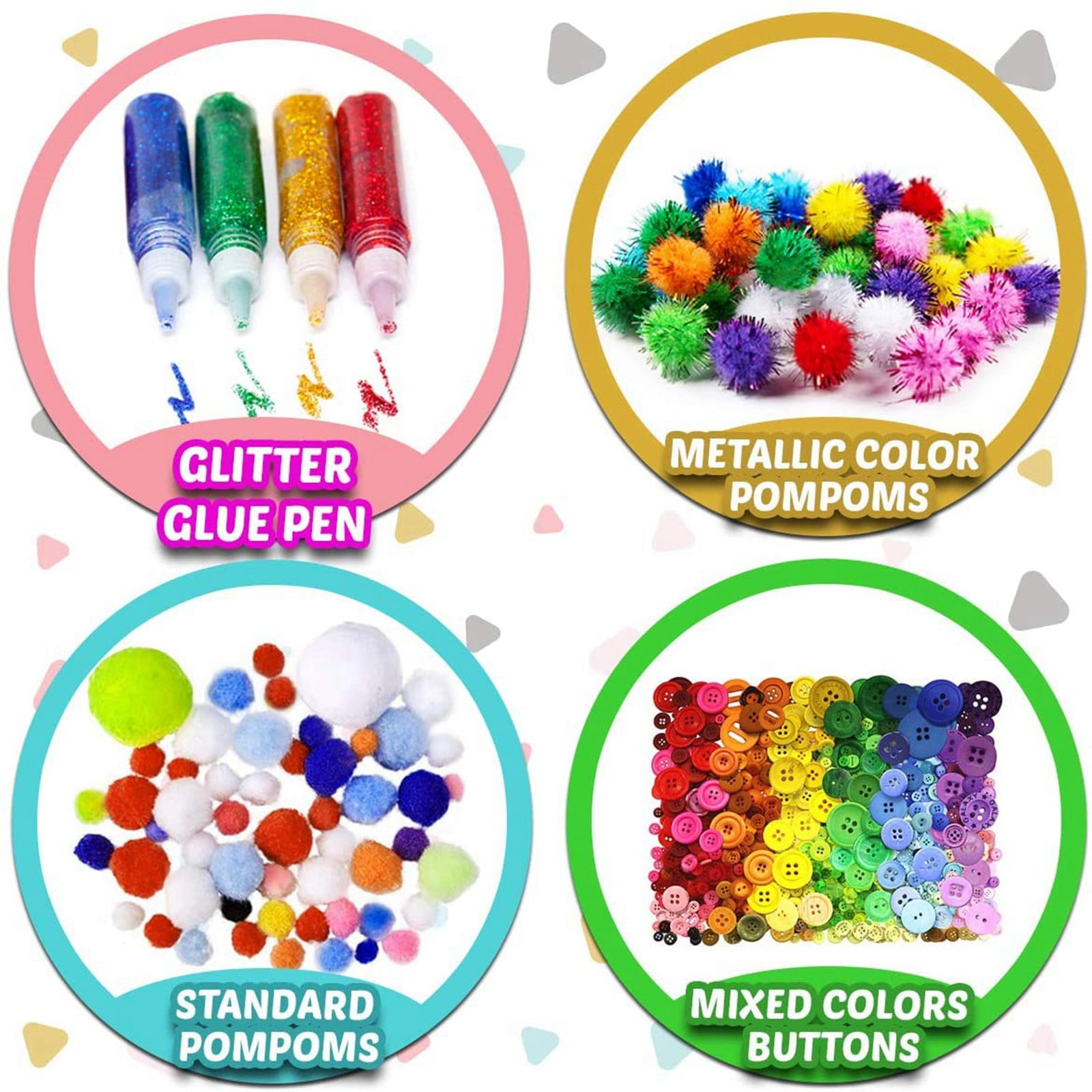 Kids Arts and Crafts Supplies Kit, DIY Craft Material Set for Home & School Projects, Complete Creative Art Box for Boys & Girls，Multi Color