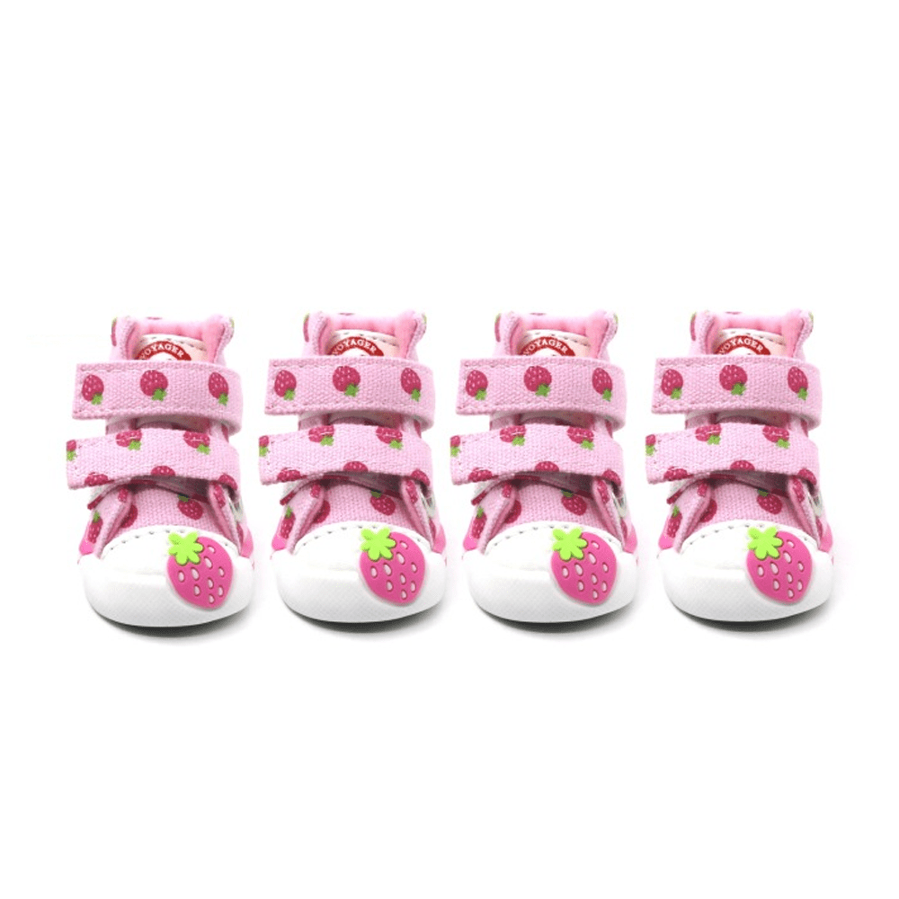 Zapatos Para Perro, 4 Botas Deportivas De Lona Para Cachorros, Antideslizantes, Para Mascotas Perros Gatos Patas Cubierta Protectora Para