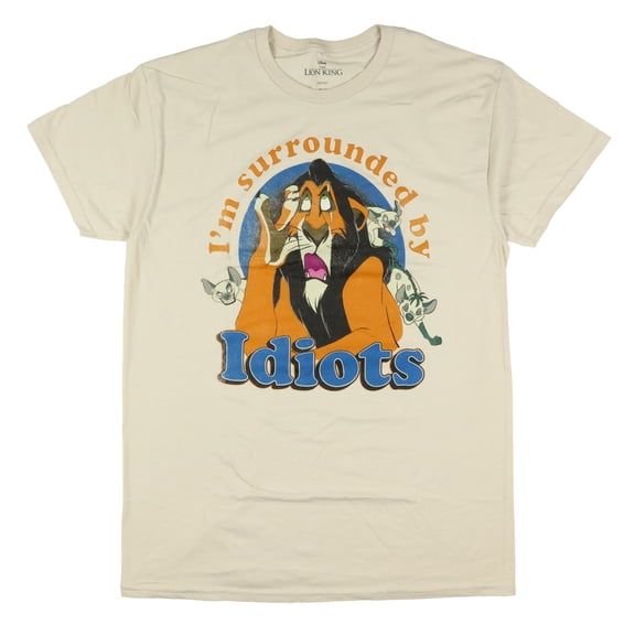 Disney The Lion King Shirt Men's Scar I'm Surrounded By Idiots Short Sleeve Tee