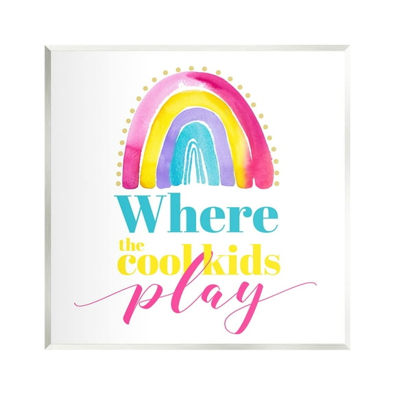 Stupell Industries Cool Kids Play Phrase Inspirational Painting Unframed Art Print Wall Art, 12 x 12
