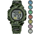 thumbnail image 1 of Reloj deportivo digital para niños, resistente al agua, informal, electrónico, con 7 LED de colores y alarma, para niños y niñas., 1 of 10