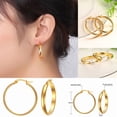 thumbnail image 2 of Stainless Steel Hoop Earrings for Women – Hypoallergenic Silver Round Hoops, Small Medium Large Sizes, Minimalist Jewelry Gift for Her, 2 of 5