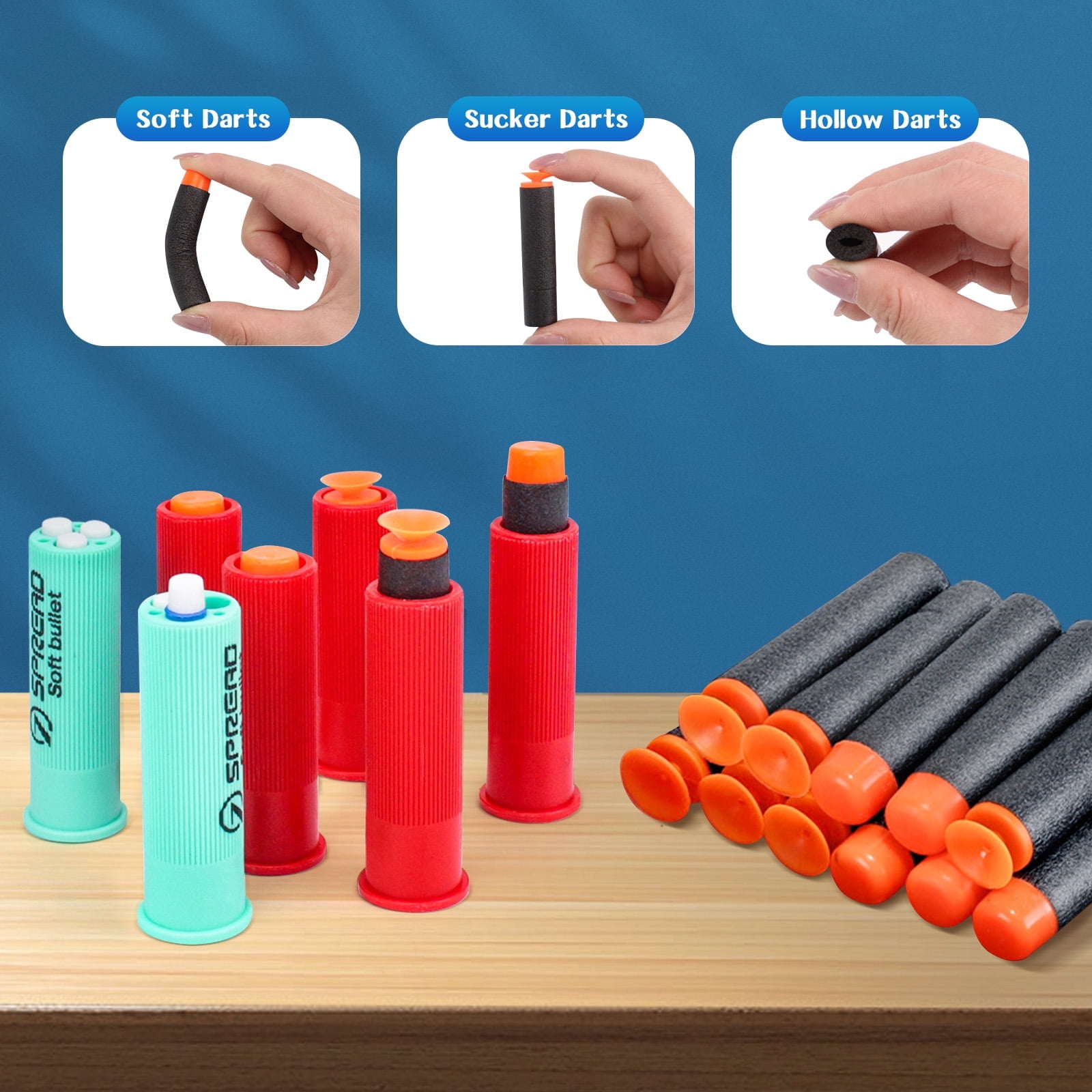 30in Foam Dart Blaster[with 50 Soft Darts] – Shell Ejecting Soft Dart Blaster, Manual Spring Action, Outdoor Shooting Games for 14+ Years Old
