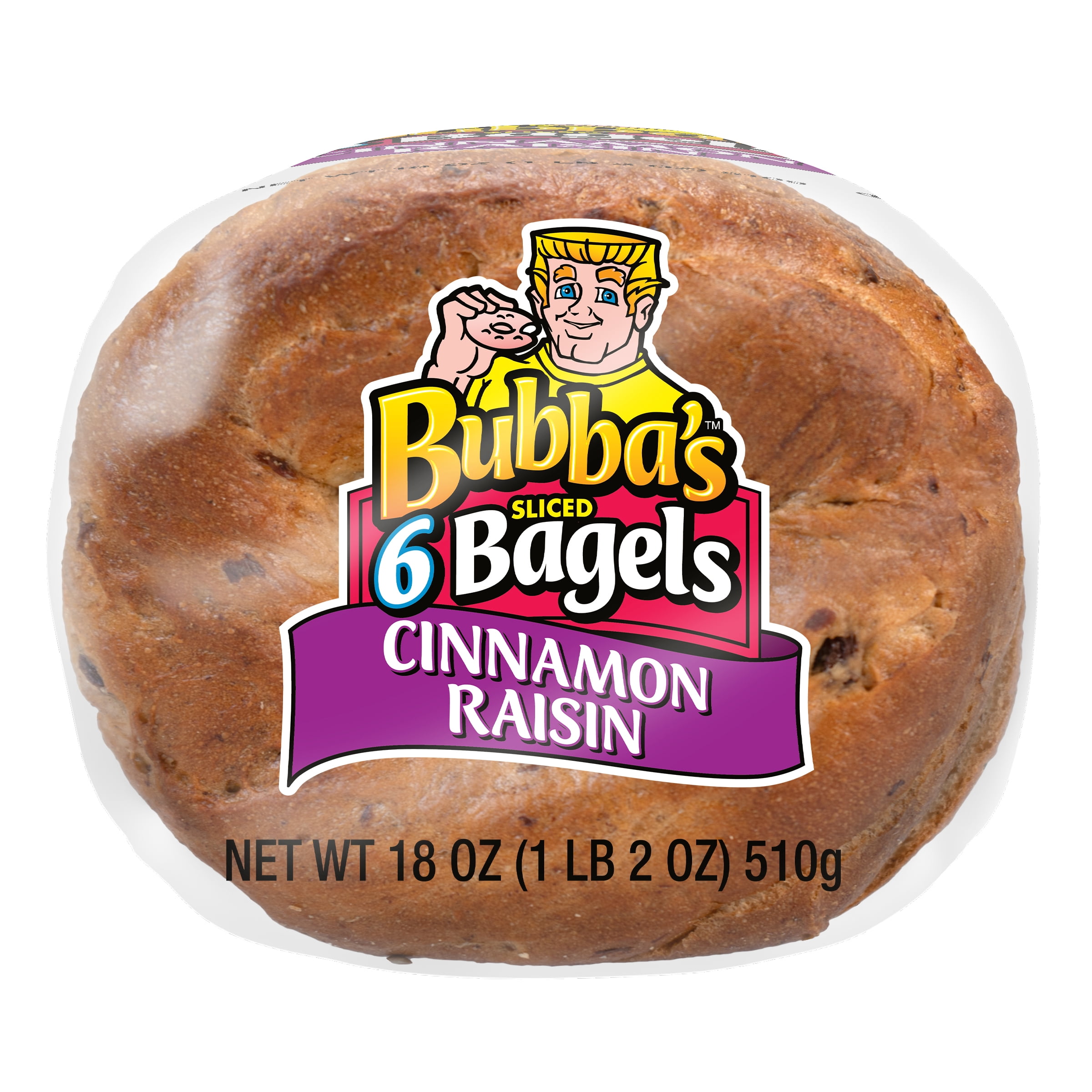 Bubba's Cinnamon Raisin Bagel, 18 Oz, 6 Count